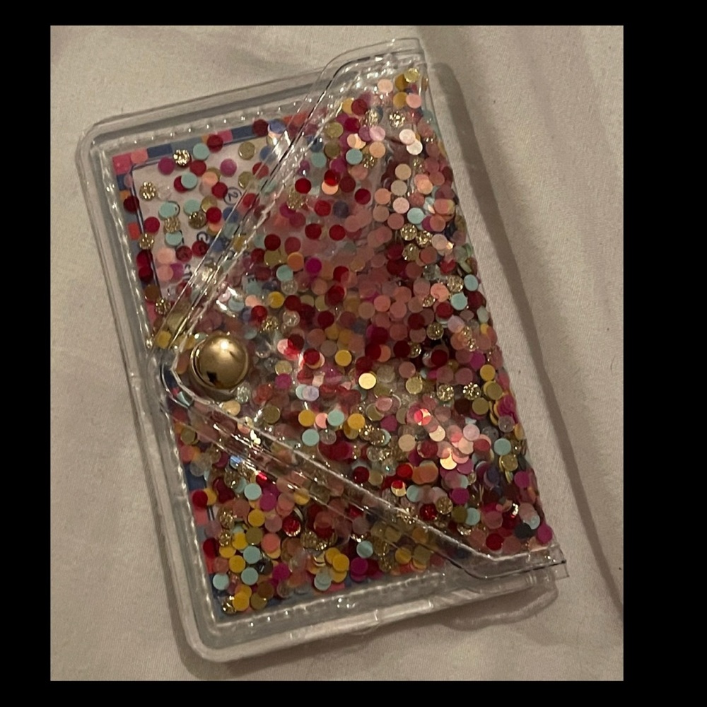 Packed party  confetti stick on cell phone wallet for iphone or android